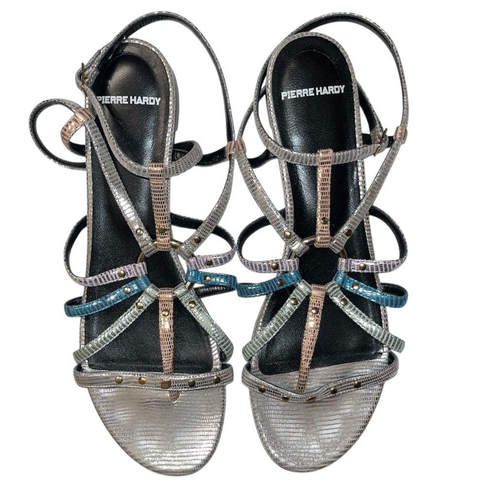 Pierre Hardy Multicolored Metallic Studded Strappy Sandals US 9/ EU 42 EUC